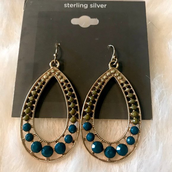 JC PENNEY STERLING SILVER POST EARRINGS NWT - Picture 1 of 7